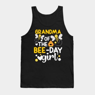 Grandma of the Bee-Day Girl Birthday Hive Party Matching Family Tank Top